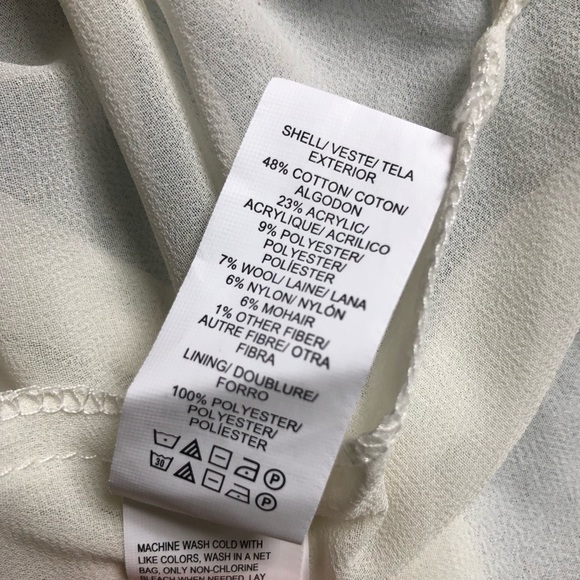 Lucky Brand Women’s Sweater Size Medium Chevron Layered White Grey Long Sleeve - Picture 5 of 16